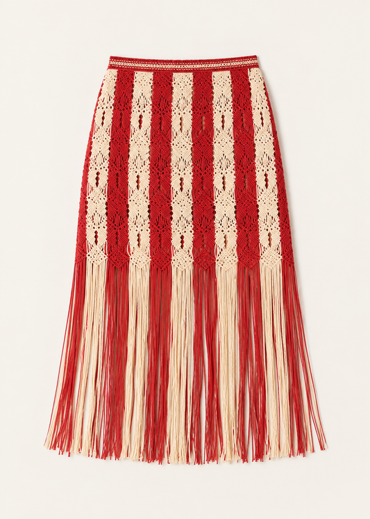 Syracuse Skirt in Red/Cream from Ilio Nema