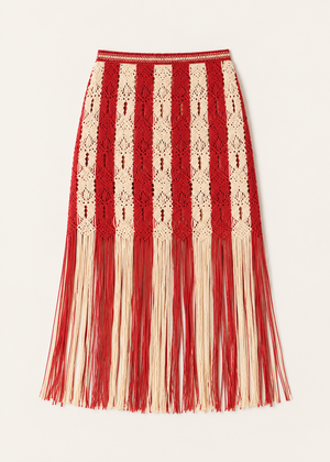 Syracuse Skirt in Red/Cream from Ilio Nema