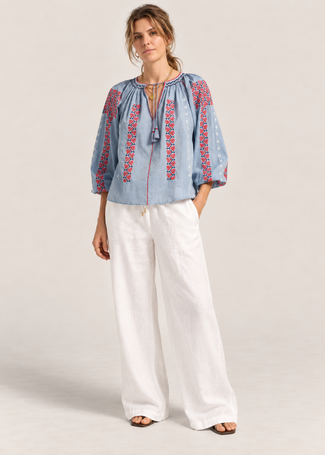 Helle Blouse in Blue Chambray from Ilio Nema