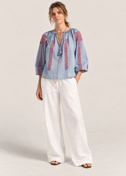 Helle Blouse in Blue Chambray from Ilio Nema