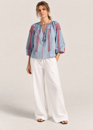 Helle Blouse in Blue Chambray from Ilio Nema