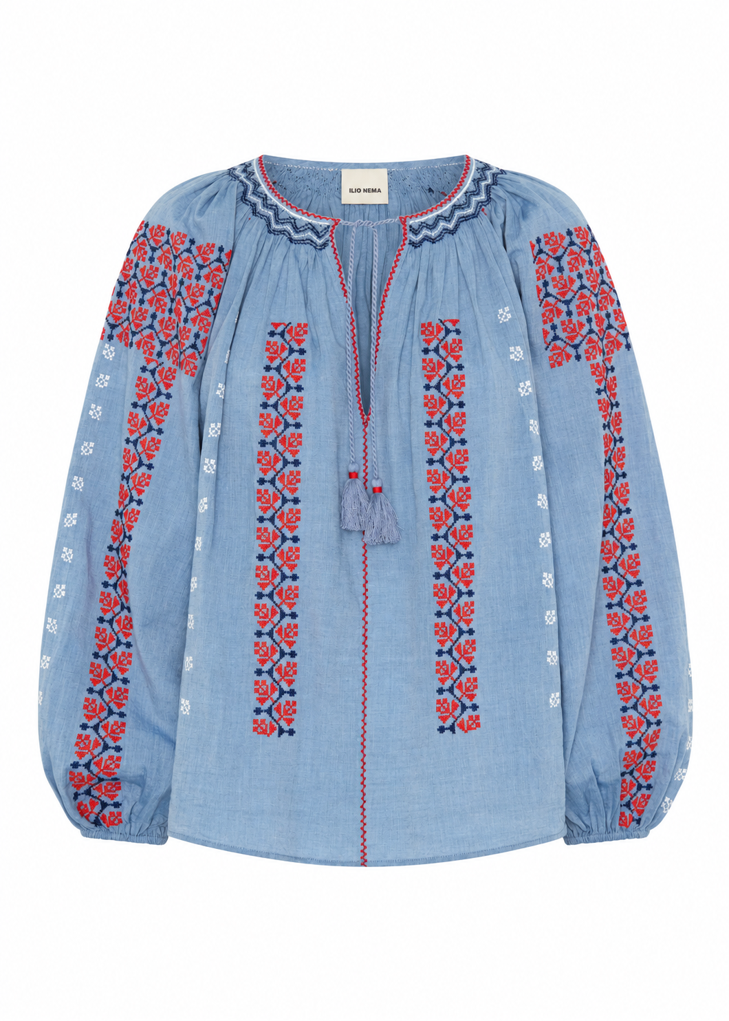 Helle Blouse in Blue Chambray from Ilio Nema