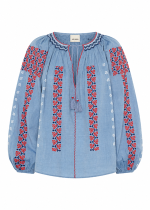 Helle Blouse in Blue Chambray from Ilio Nema