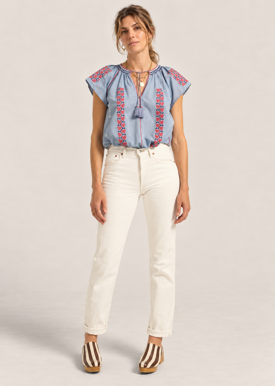 Abyla Top in Blue Chambray from Ilio Nema