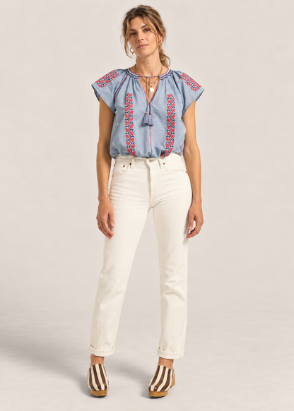 Abyla Top in Blue Chambray from Ilio Nema