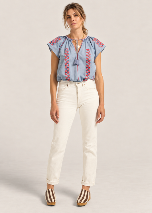 Abyla Top in Blue Chambray from Ilio Nema