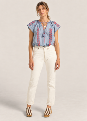 Abyla Top in Blue Chambray from Ilio Nema