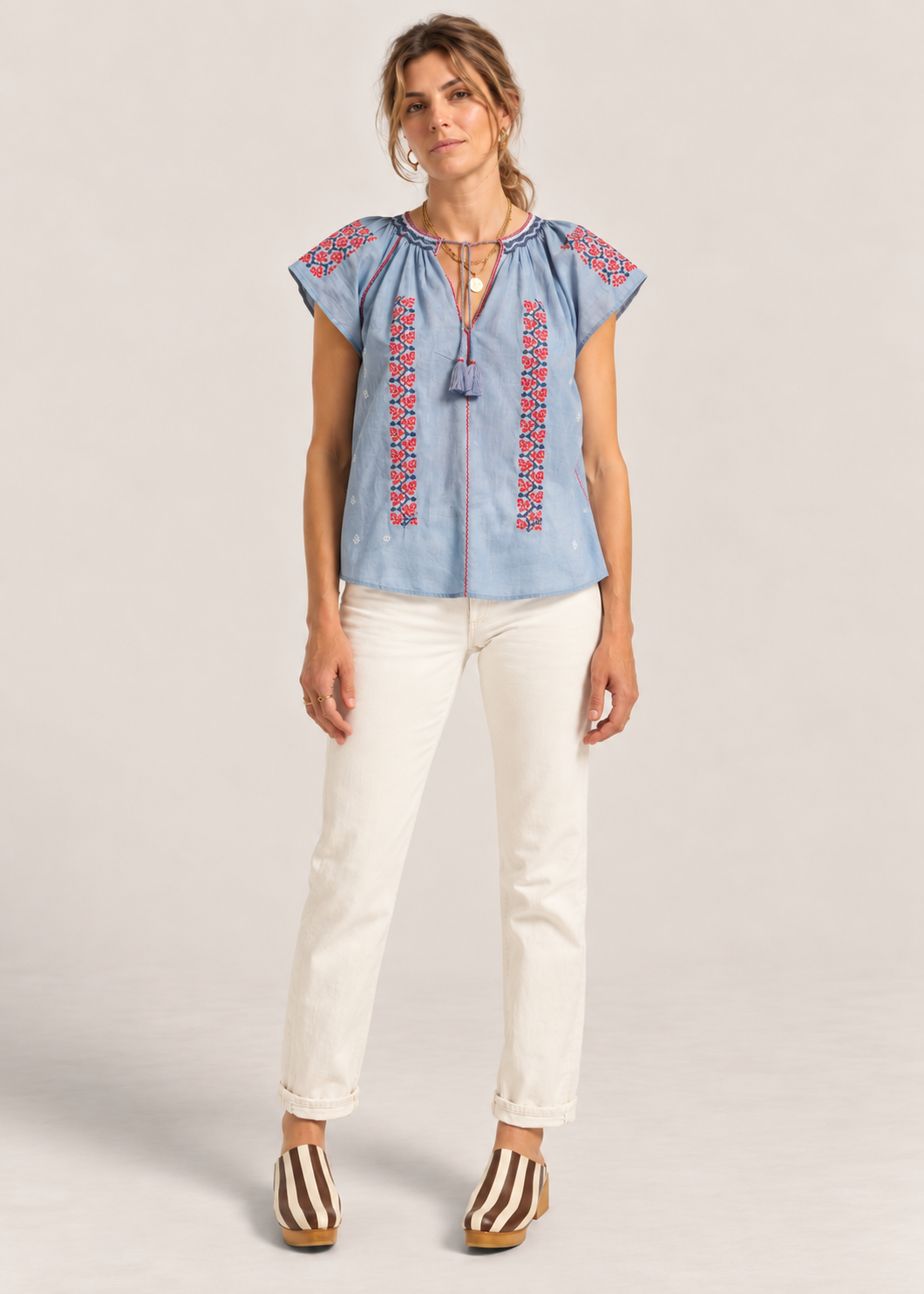 Abyla Top in Blue Chambray from Ilio Nema