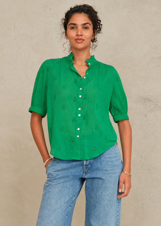 Frani S/S Top in Green from M.A.B.E