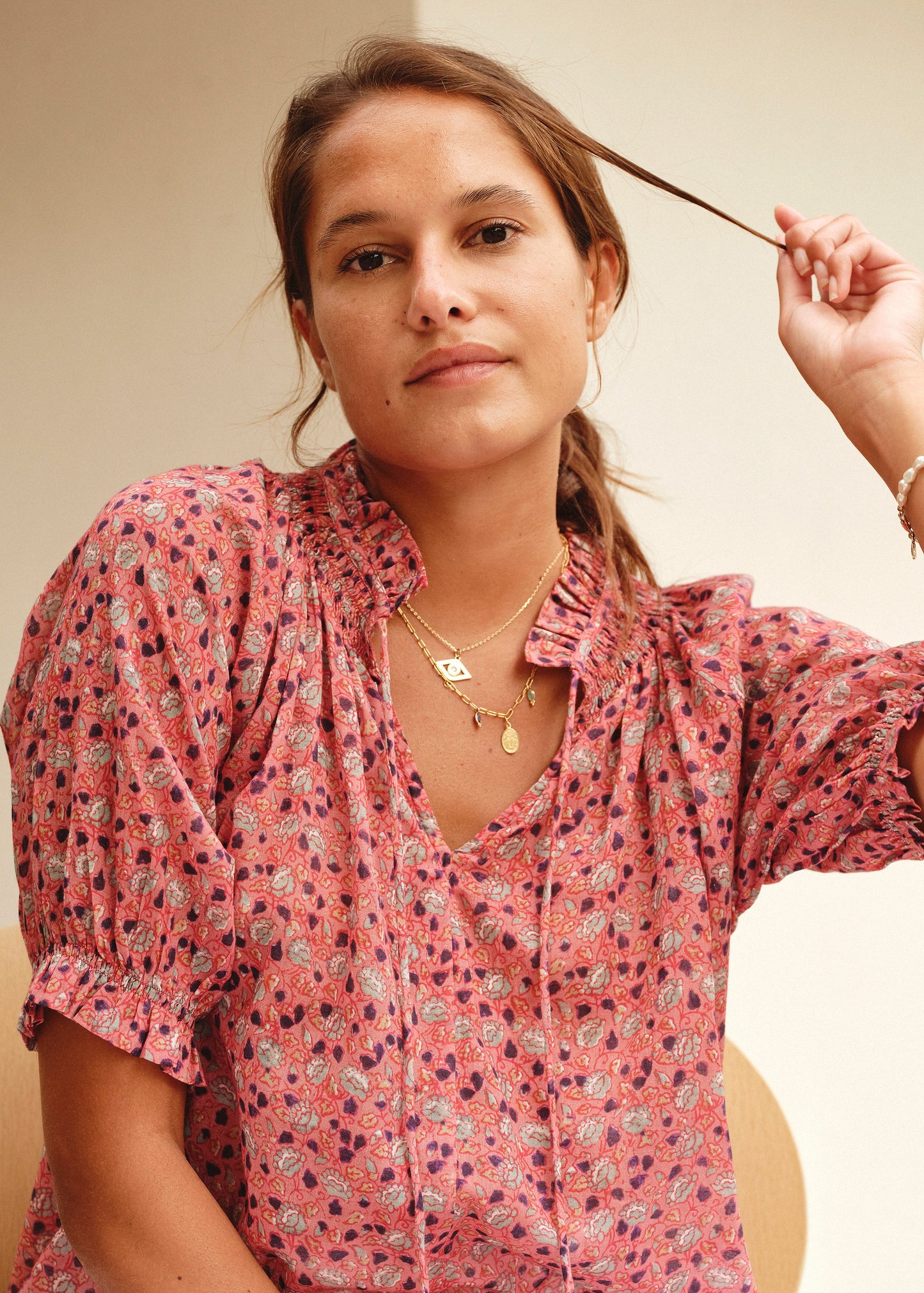 Darla Print Top in Rose from M.A.B.E