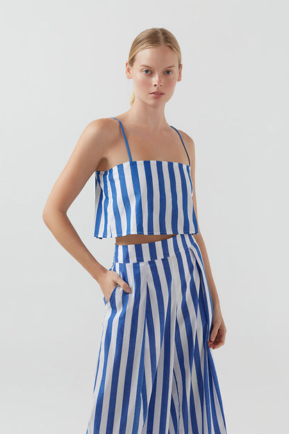 Bird & Knoll Eve Top Blue/White
