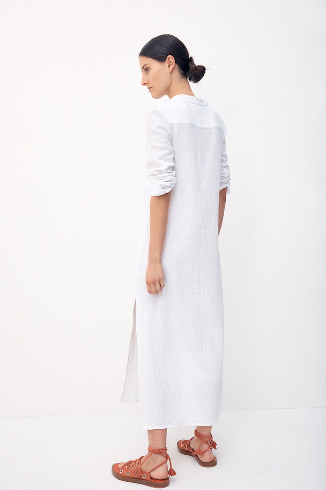 Bird & Knoll Frieda Shirt Dress White