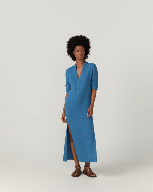 Bird & Knoll Frieda Shirt Dress Blue