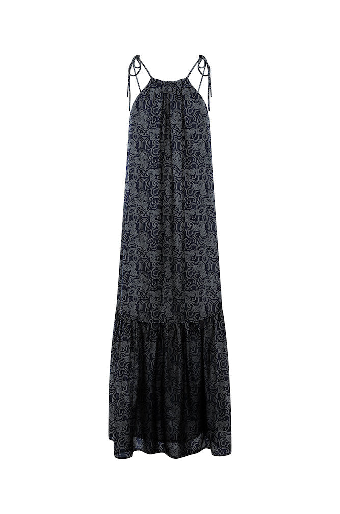 Bird and Knoll Jacques Maxi Dress Navy