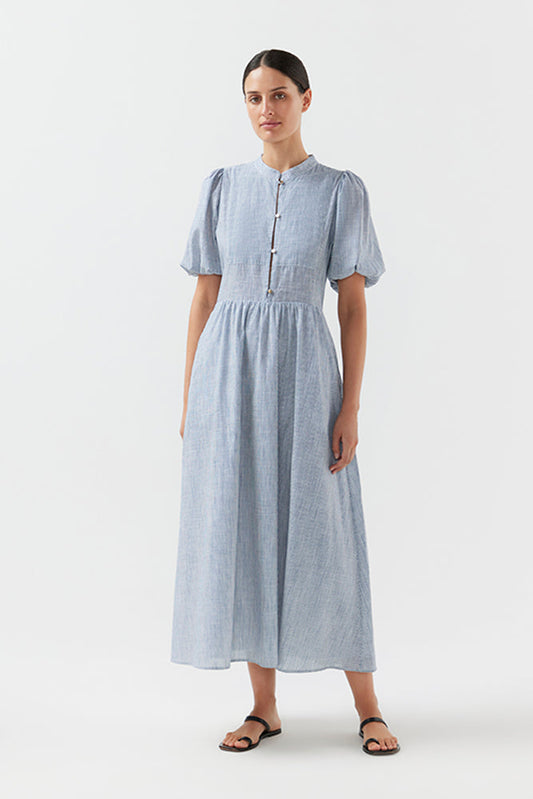 Bird & Knoll Miki Dress Navy/White