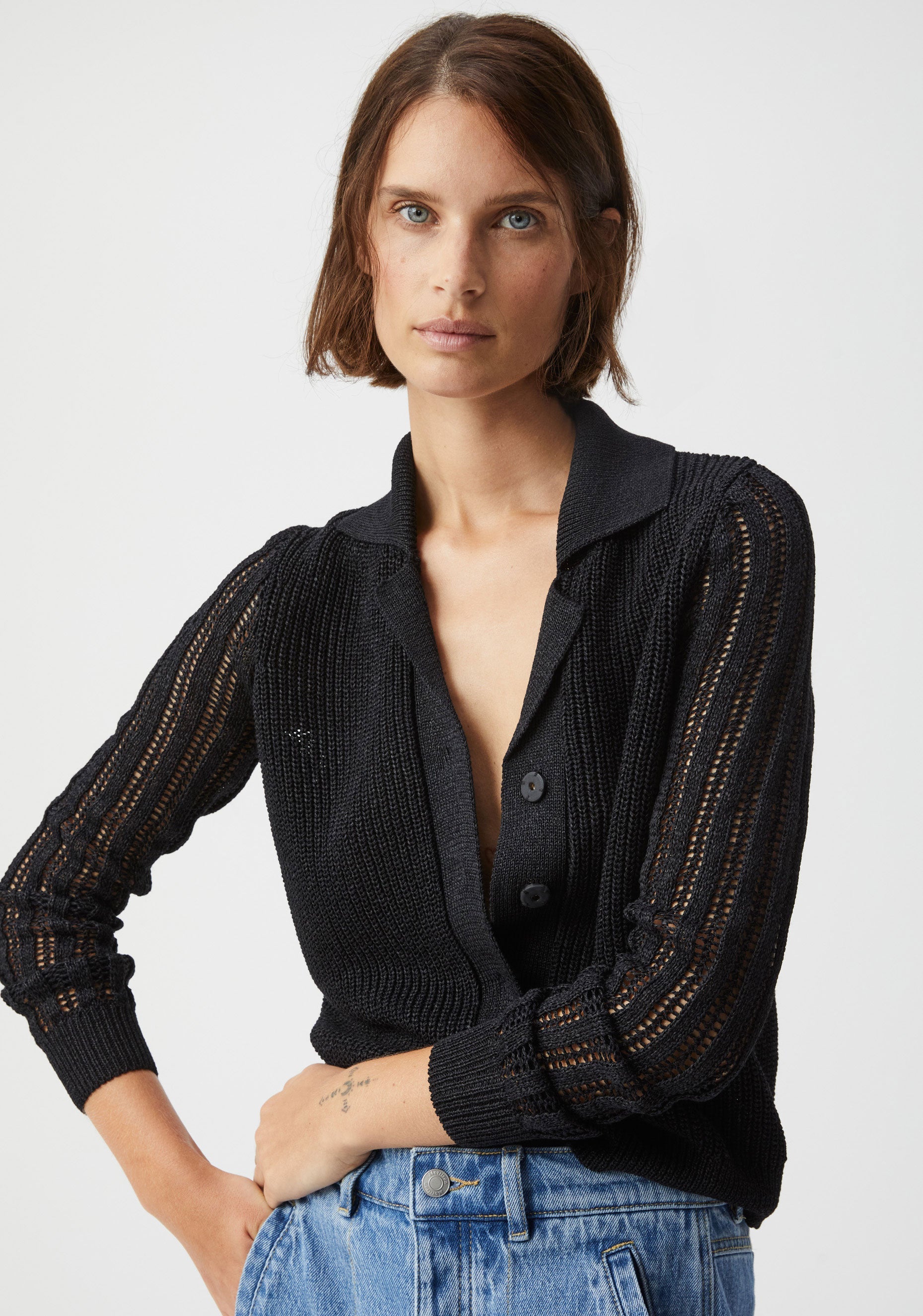 Morrison Byron Knit Cardigan in black