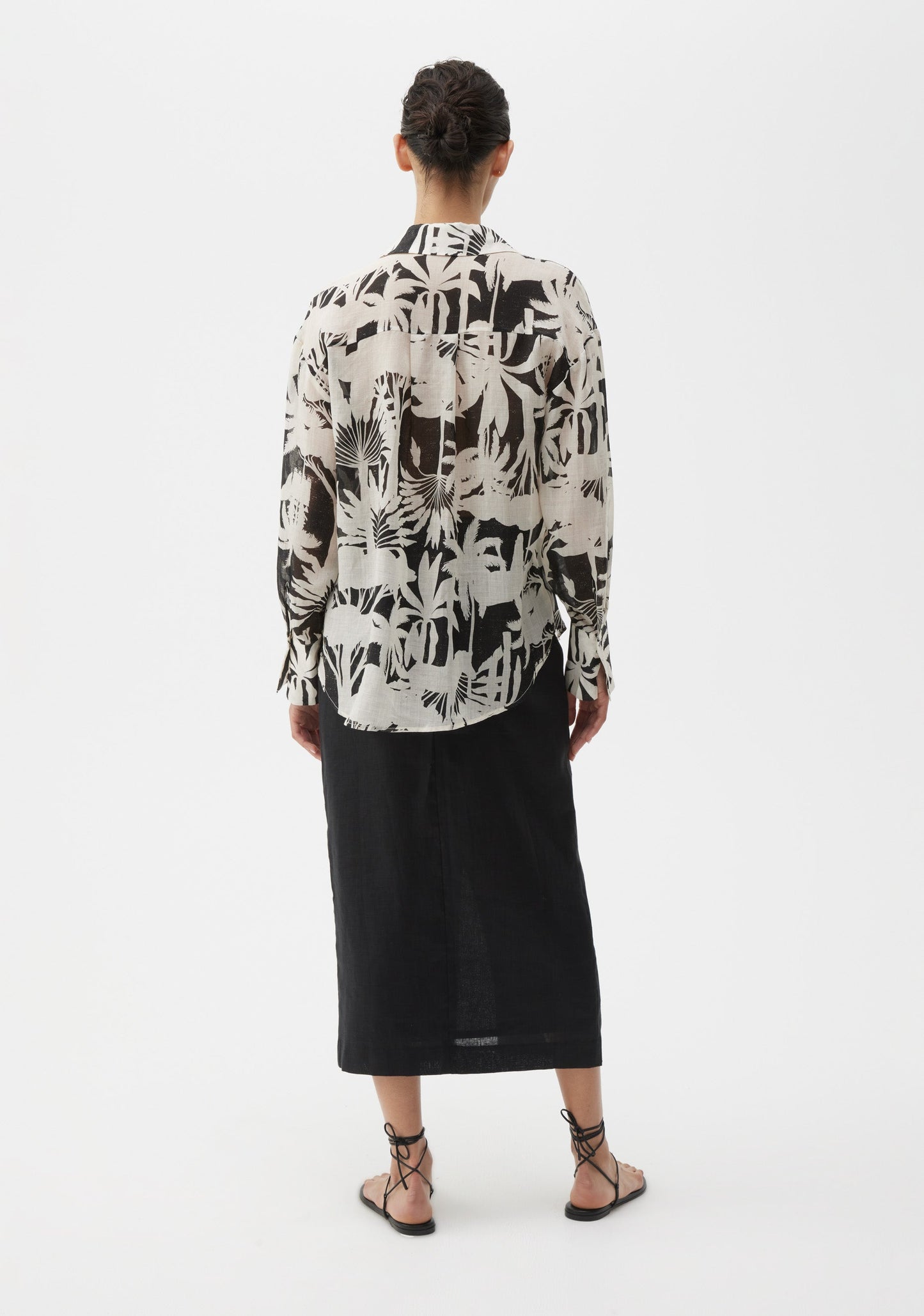 Morrison Savasi Shirt in Black/White Botanical Print