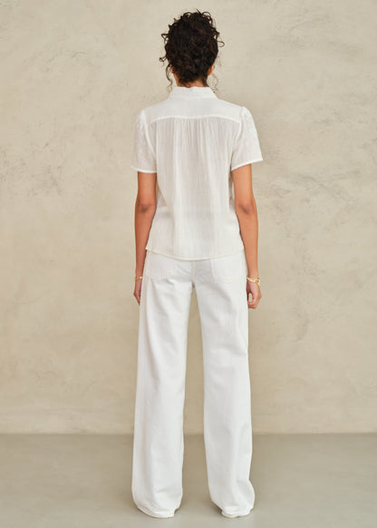 Ruby Embroidered Top in Ecru from M.A.B.E