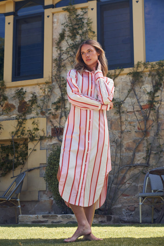 Aston Studio Finn Shirt Dress in Stripes