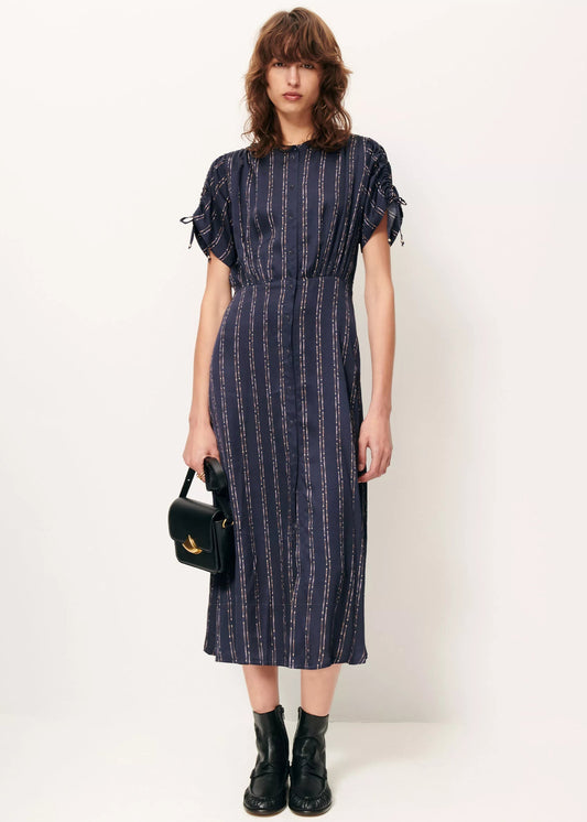 Noblong Dress in Navy/Plumikat from Sessun