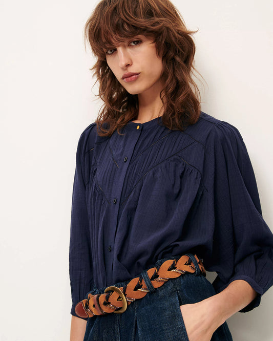 Savi Blouse in Indigo