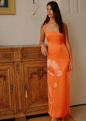 Aanya Dress in Grandiflora Orange from HANNAH ARTWEAR at Edito boutique