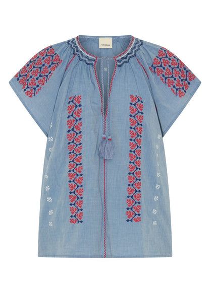 Abyla Top in Blue Chambray from Ilio Nema