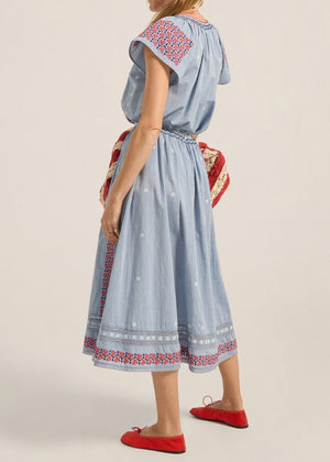 Abyla Top in Blue Chambray from ILIO NEMA at Edito Boutique