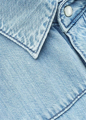 Adali Long Denim Shirt in Light Blue from BA&SH at Edito boutique