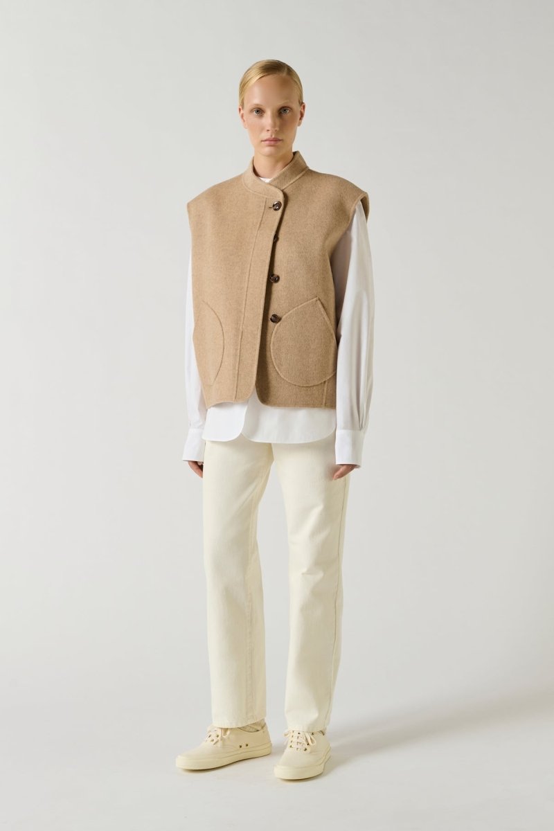 Adeline Jacket in Mottled Beige from SOEUR at Edito boutique