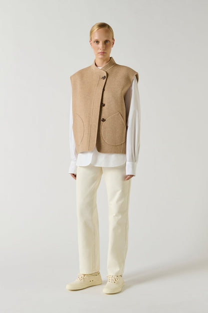 Adeline Jacket in Mottled Beige from SOEUR at Edito boutique
