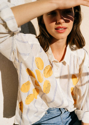 Ali Limone Shirt in Ecru from SACRECOEUR at Edito boutique