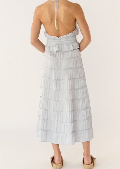 Alina Tiered Skirt in Dove from FLANNEL at Edito boutique