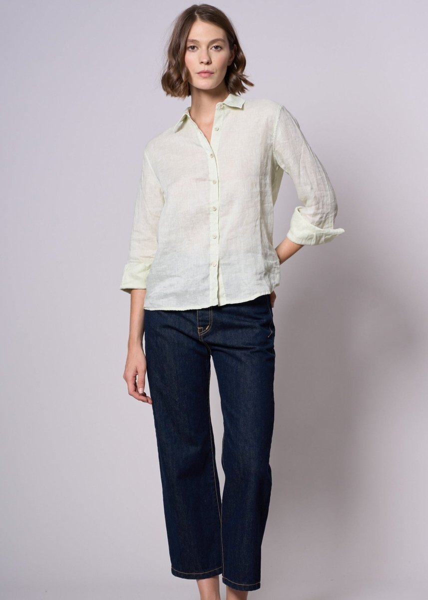 Allin Linen Shirt in White from CROSSLEY at Edito boutique