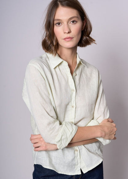 Allin Linen Shirt in White from CROSSLEY at Edito boutique