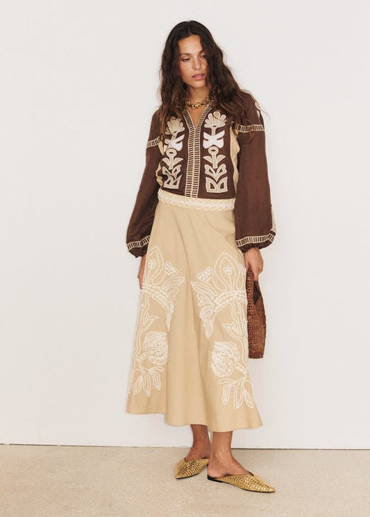 Alma Skirt in Beige from STELLA FOREST at Edito boutique