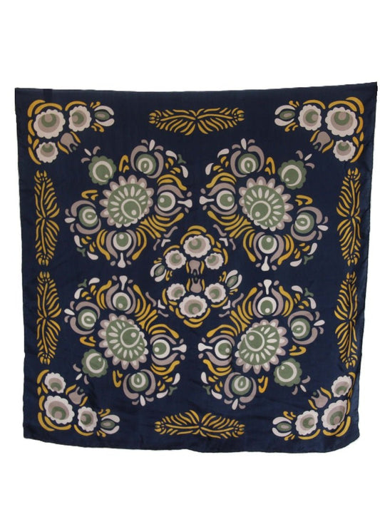 Anastasia Silk Scarf in Marine from LES BELLES VAGABONDES at Edito Boutique