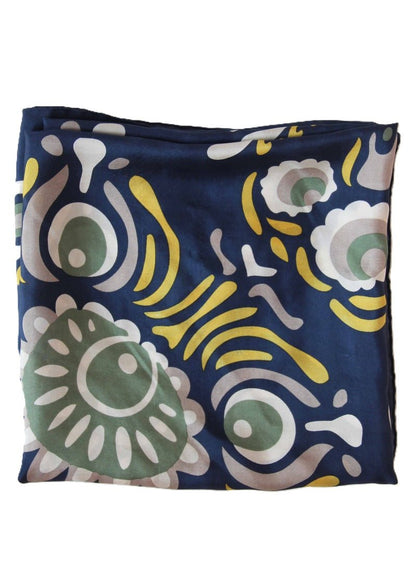 Anastasia Silk Scarf in Marine from LES BELLES VAGABONDES at Edito Boutique