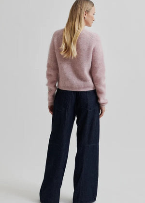Andrea Knit Rib LS Cardigan in Rose from SECOND FEMALE at Edito boutique