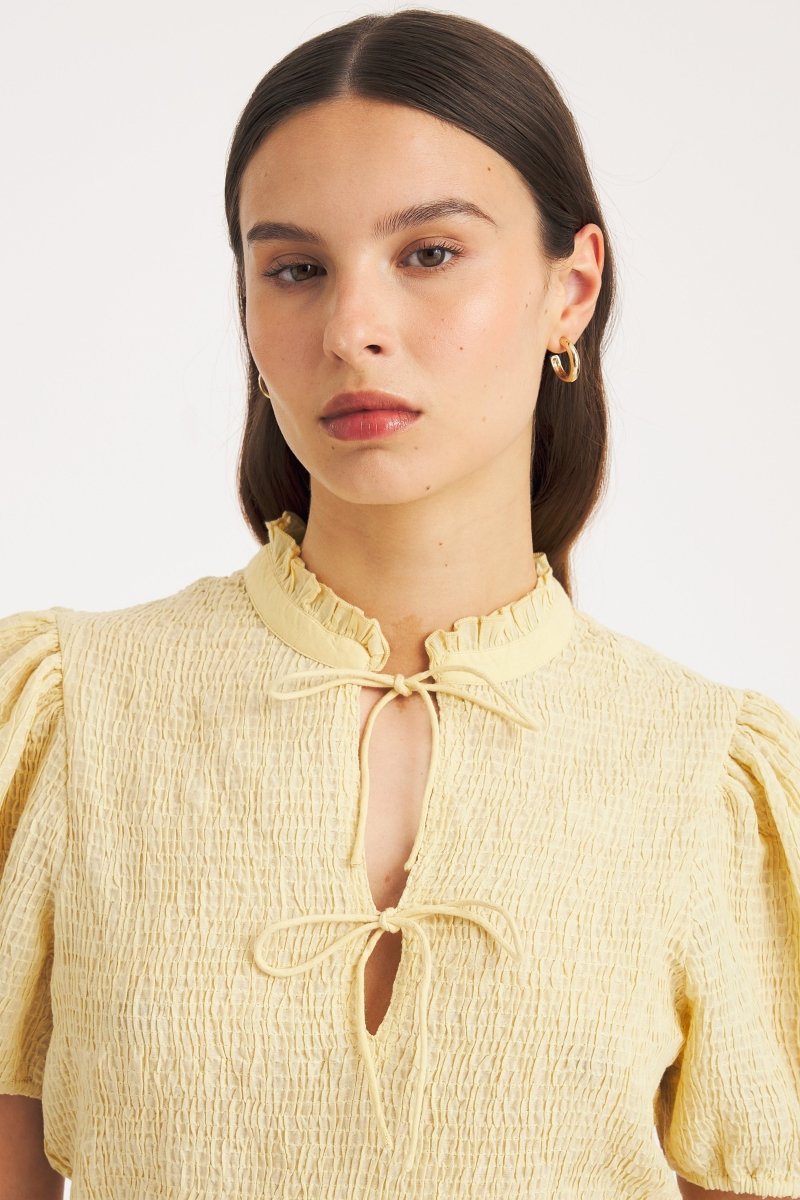 Angela Smocked Blouse in Peach from ANTIK BATIK at Edito boutique