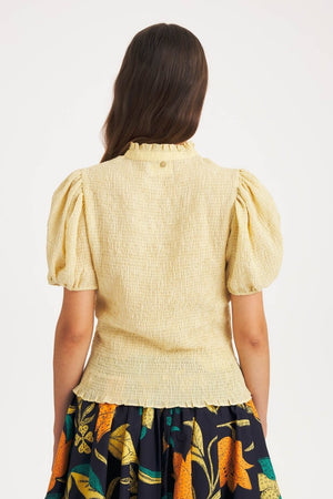 Angela Smocked Blouse in Peach from ANTIK BATIK at Edito boutique