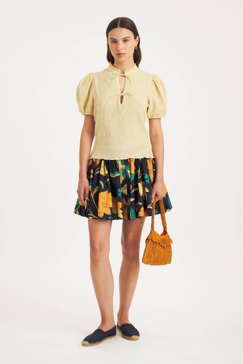 Angela Smocked Blouse in Peach from ANTIK BATIK at Edito boutique