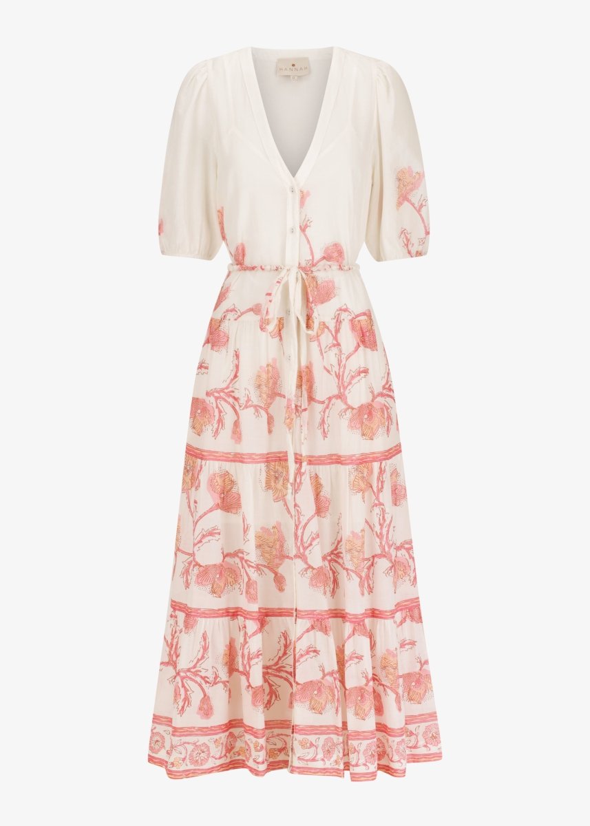 Anyeta Dress in Hibiscus Bloom Pink from HANNAH ARTWEAR at Edito boutique