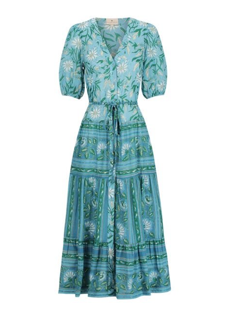 Anyeta Dress in Spring Daisy Blue from HANNAH ARTWEAR at Edito boutique