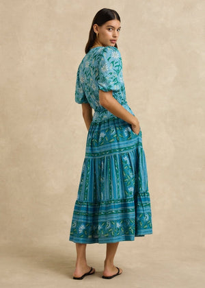 Anyeta Dress in Spring Daisy Blue from HANNAH ARTWEAR at Edito boutique
