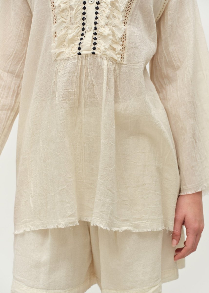 Apology Blouse in Off White from DEVOTION TWINS at Edito boutique