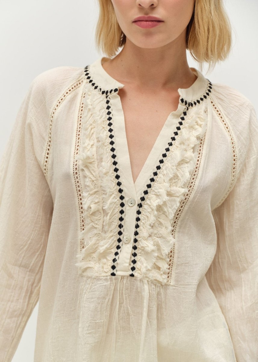 Apology Blouse in Off White from DEVOTION TWINS at Edito boutique
