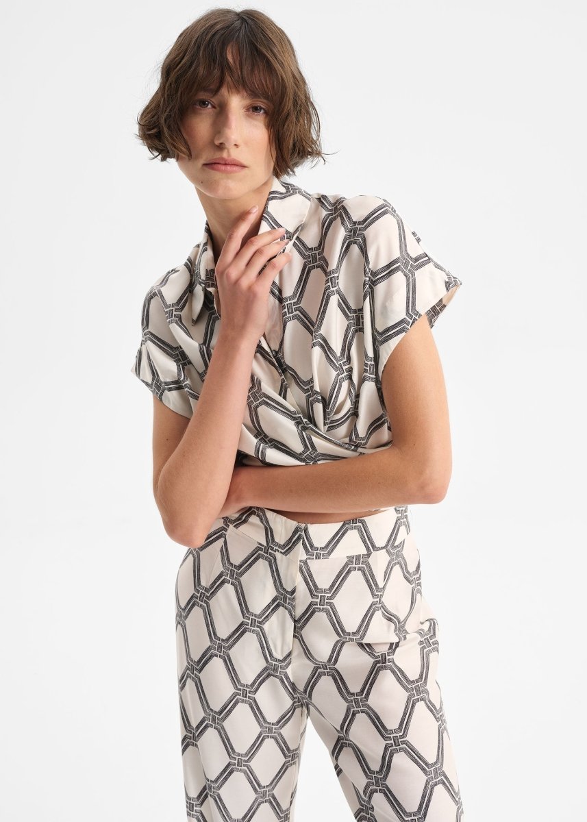 Arlo Wrap Shirt in Print from MORRISON at Edito boutique