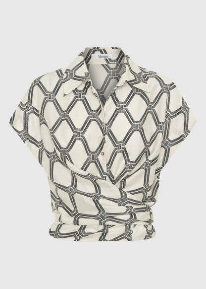 Arlo Wrap Shirt in Print from MORRISON at Edito boutique