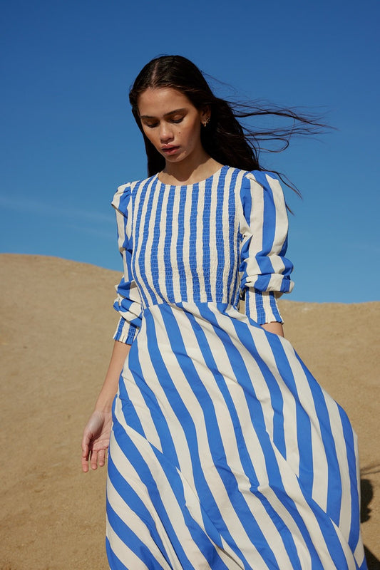 Aston Studio Sadie Dress in Blue Stripes